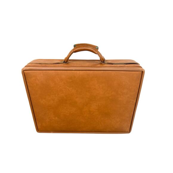 HARTMANN Tan Belting Leather Briefcase 5” Attache Hardcase Travel Vintage - Picture 2 of 16